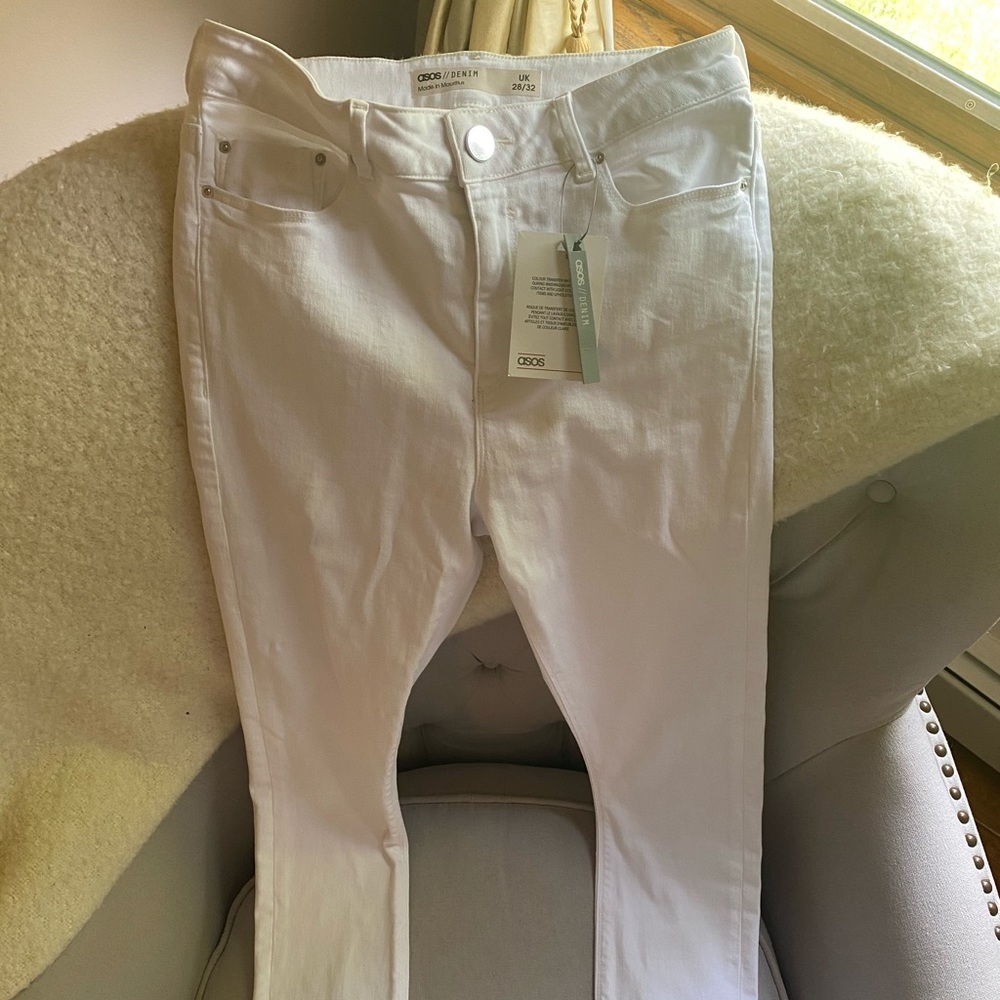ASOS high waited white jeans